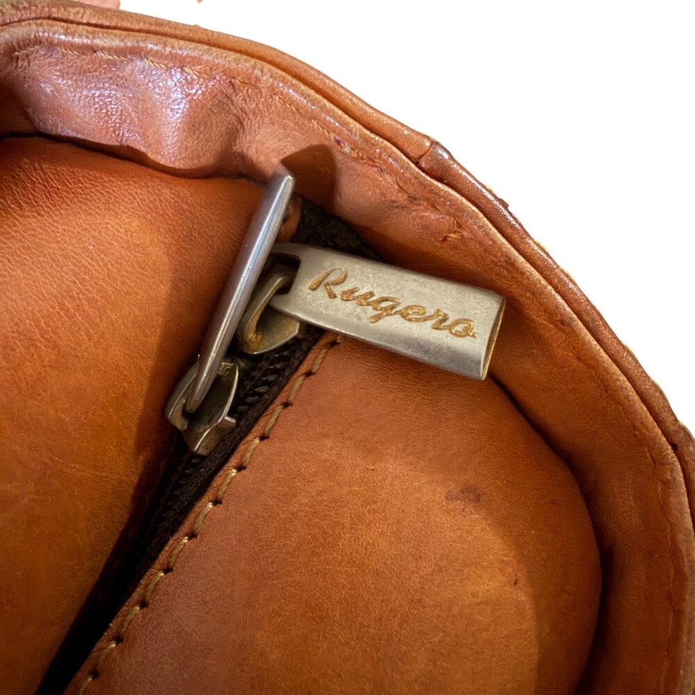 Rugero Handcrafted Tooled Leather Crossbody Bag With Floral & Eagle Design - Picture 9 of 10